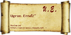 Ugron Ernő névjegykártya