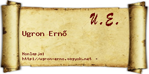 Ugron Ernő névjegykártya
